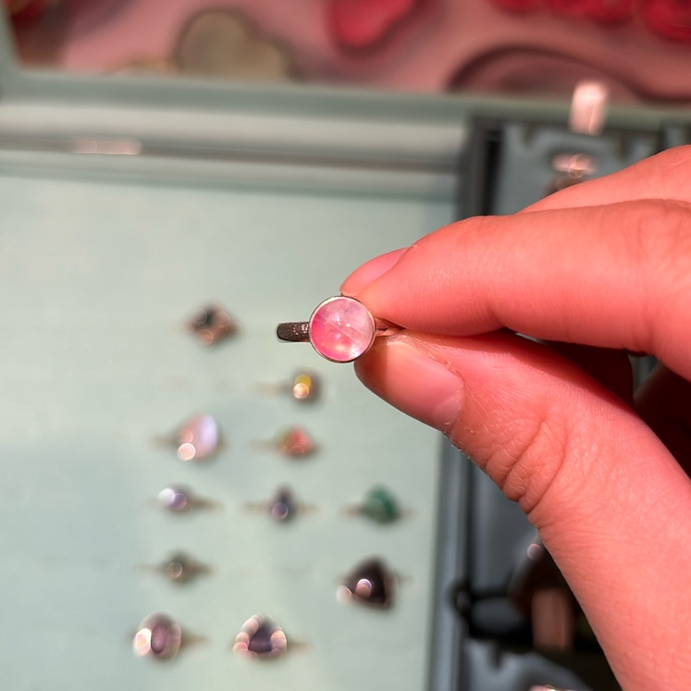 Treated pink moonstone size 6